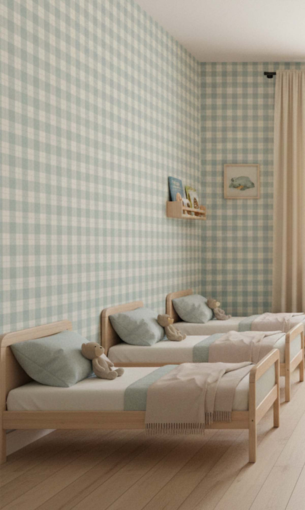 Hazy Plaid Print Textured Vinyl Commercial Wallpaper C7774