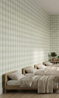 Cloudy Meadow Plaid Print Textured Vinyl Commercial Wallpaper C7775