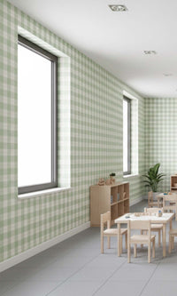Cloudy Meadow Plaid Print Textured Vinyl Commercial Wallpaper C7775