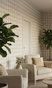 Cold Foam Plaid Print Textured Vinyl Commercial Wallpaper C7777