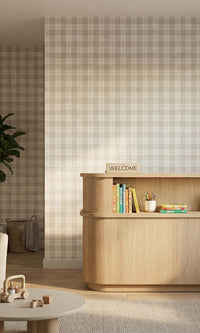 Cold Foam Plaid Print Textured Vinyl Commercial Wallpaper C7777