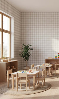 Cold Foam Plaid Print Textured Vinyl Commercial Wallpaper C7777