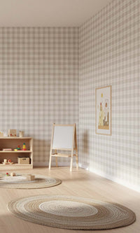 Cold Foam Plaid Print Textured Vinyl Commercial Wallpaper C7777