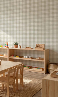 Sandstone Plaid Print Textured Vinyl Commercial Wallpaper C7778