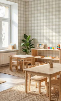 Sandstone Plaid Print Textured Vinyl Commercial Wallpaper C7778