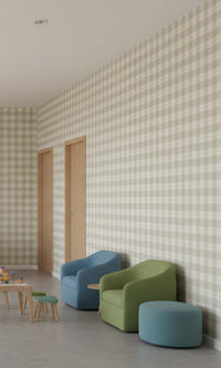 Sandstone Plaid Print Textured Vinyl Commercial Wallpaper C7778
