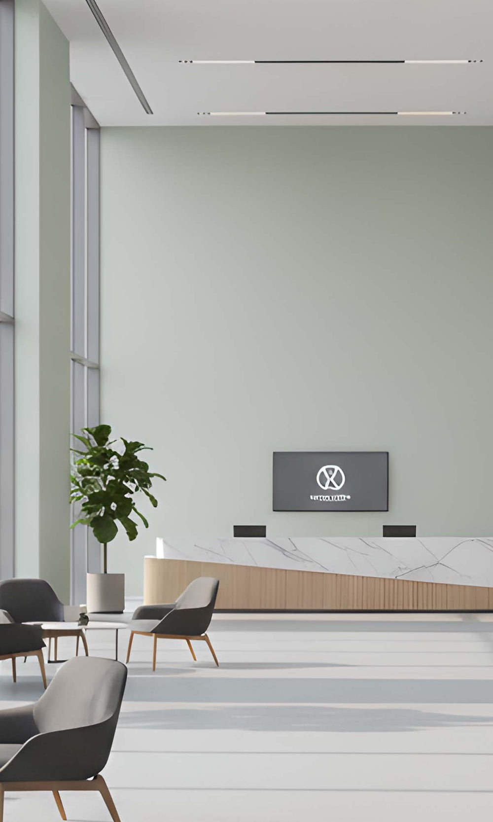 Seafoam Natural Stone Effect Textured Vinyl Commercial Wallpaper C7781