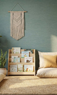 Mint Chocolate Striated Stripe Print Textured Vinyl Commercial Wallpaper C7786