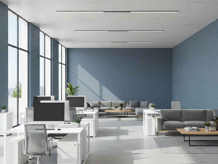 Wallcovering panelled to the dimensions of an installation