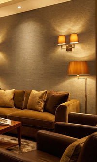 Coffee Faux Handweave Textured Vinyl Commercial Wallpaper C7791