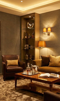 Coffee Faux Handweave Textured Vinyl Commercial Wallpaper C7791