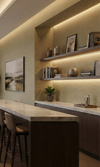 Honey Faux Handweave Textured Vinyl Commercial Wallpaper C7793