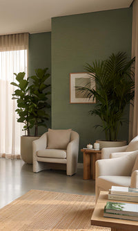 Moss Faux Handweave Textured Vinyl Commercial Wallpaper C7797