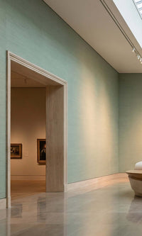 Zen Green Faux Grass & Silk Textured Vinyl Commercial Wallpaper C7806