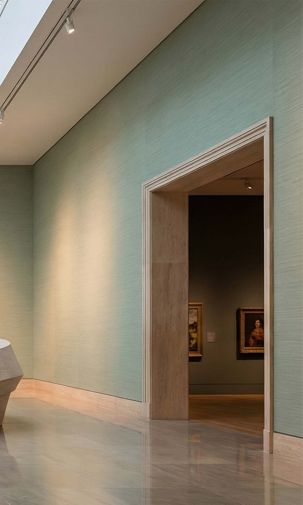 Zen Green Faux Grass & Silk Textured Vinyl Commercial Wallpaper C7806