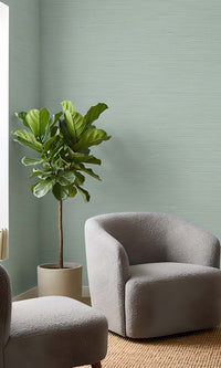 Zen Green Faux Grass & Silk Textured Vinyl Commercial Wallpaper C7806