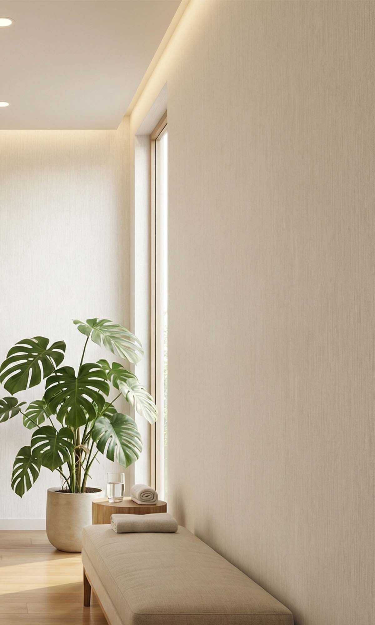 Baby's Breath Vertical Stripes Textured Vinyl Commercial Wallpaper C7810