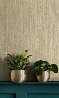 Honey Maple Vertical Stripes Textured Vinyl Commercial Wallpaper C7816