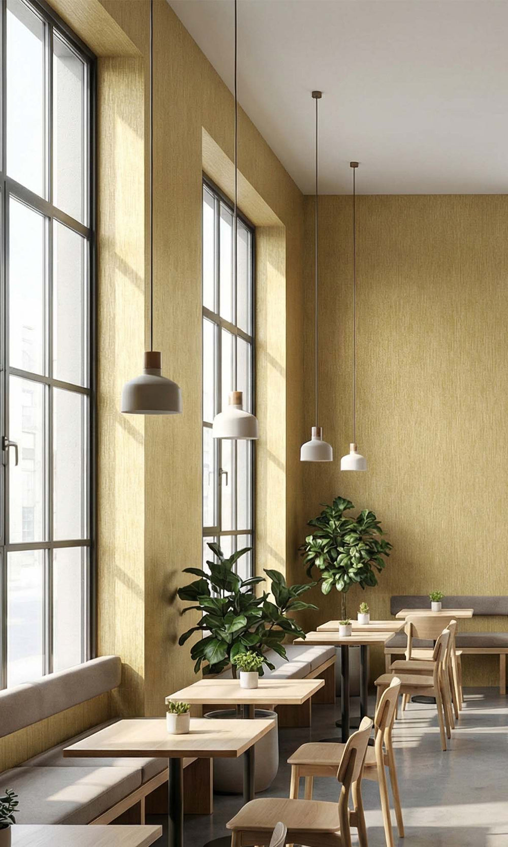 Honey Maple Vertical Stripes Textured Vinyl Commercial Wallpaper C7816