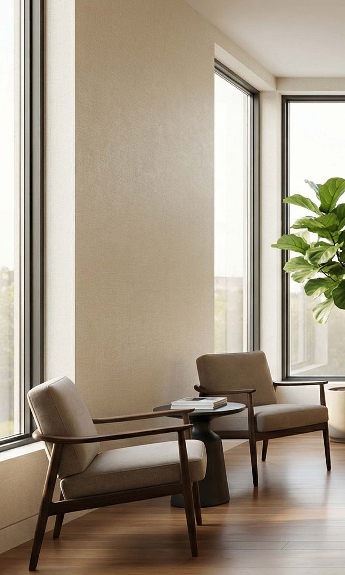 Wafer Faux Linen Textured Vinyl Commercial Wallpaper C7819
