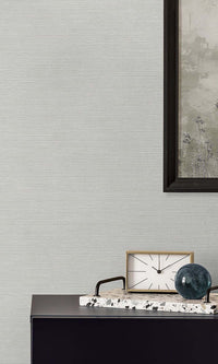 En Blanc Faux Woven Grass Textured Vinyl Commercial Wallpaper C7822