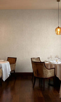 Ambrosia Ivory Faux Woven Linen Commercial Wallpaper C7824