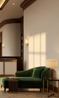 Ambrosia Ivory Faux Woven Linen Commercial Wallpaper C7824