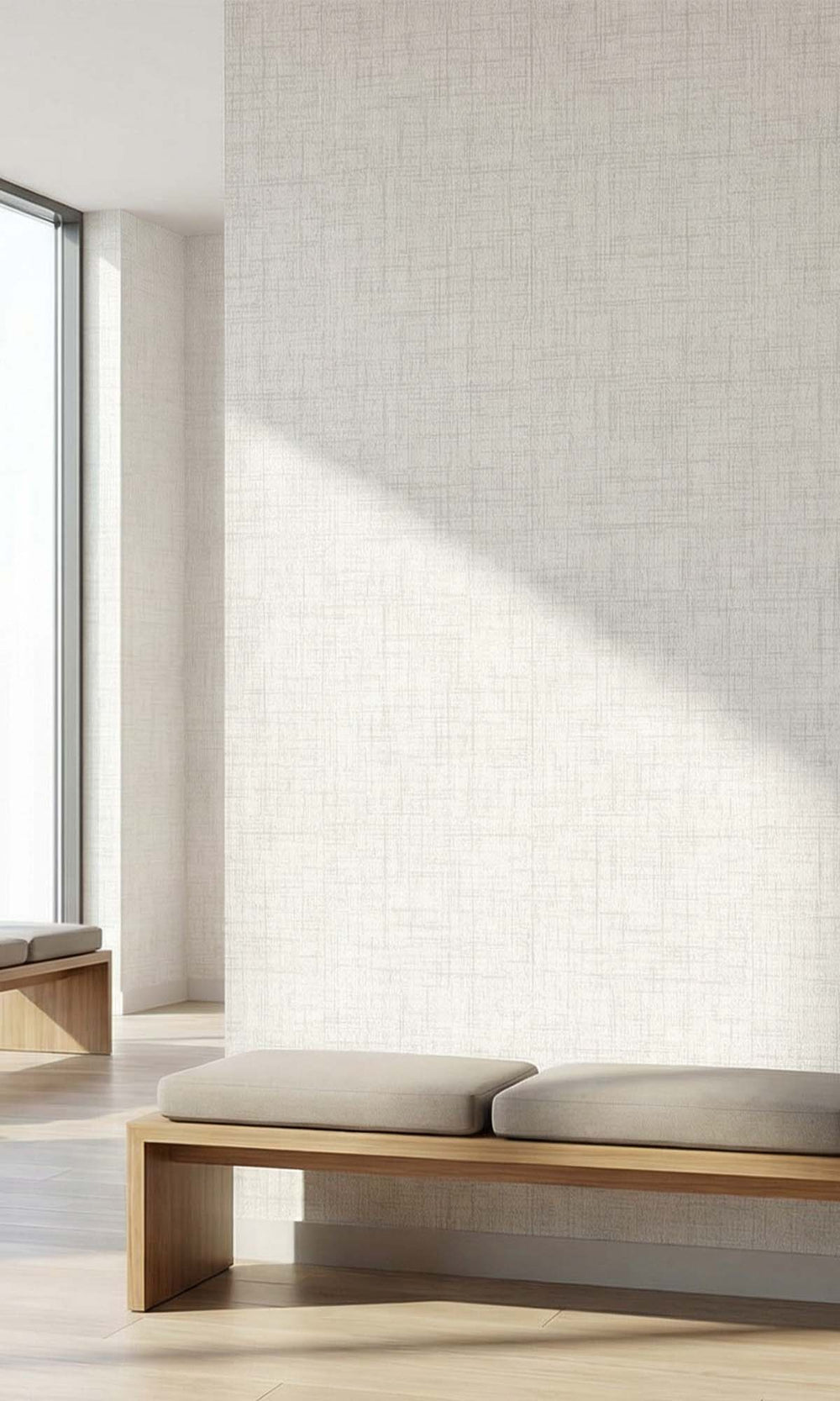 Classic Chalk Faux Woven Linen Commercial Wallpaper C7825