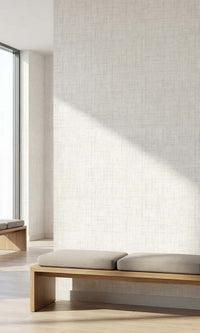 Classic Chalk Faux Woven Linen Commercial Wallpaper C7825