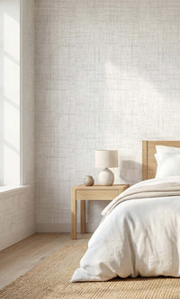 Lynx White Faux Woven Linen Commercial Wallpaper C7826