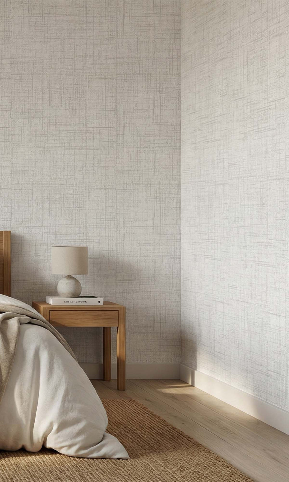Lynx White Faux Woven Linen Commercial Wallpaper C7826