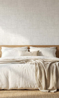 Lynx White Faux Woven Linen Commercial Wallpaper C7826