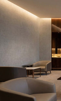 Royal Silver Faux Woven Linen Commercial Wallpaper C7827