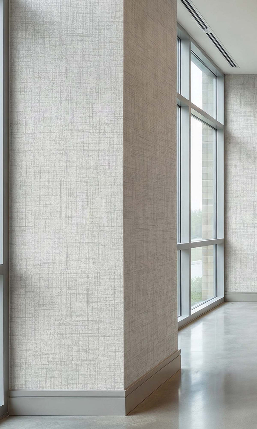 Faded Grey Faux Woven Linen Commercial Wallpaper C7828