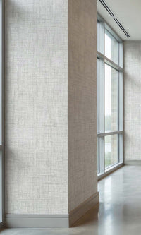 Faded Grey Faux Woven Linen Commercial Wallpaper C7828