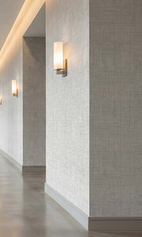 Faded Grey Faux Woven Linen Commercial Wallpaper C7828