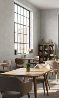 Faded Grey Faux Woven Linen Commercial Wallpaper C7828
