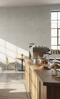 Faded Grey Faux Woven Linen Commercial Wallpaper C7828