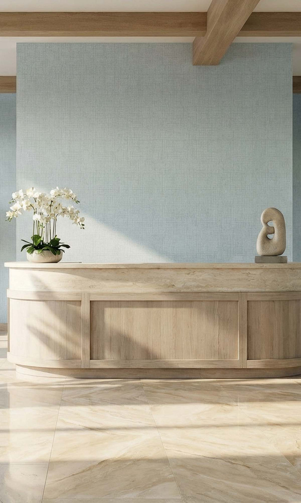 Sky Grey Faux Woven Linen Commercial Wallpaper C7833