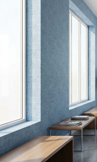 Bluebonnet Faux Woven Linen Commercial Wallpaper C7834