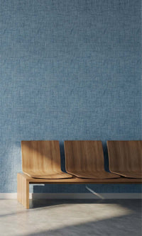 Bluebonnet Faux Woven Linen Commercial Wallpaper C7834