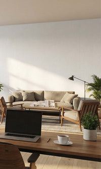 Angraecum Orchid Faux Hesian Weave Commercial Wallpaper C7836