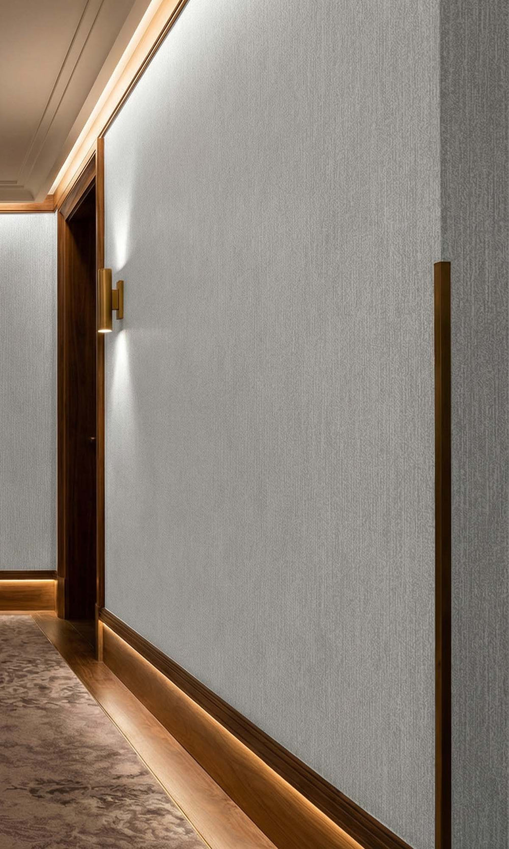 Silver Faux Hesian Weave Commercial Wallpaper C7838