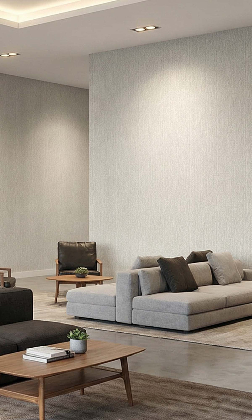 Gettysburg Grey Faux Hesian Weave Commercial Wallpaper C7840