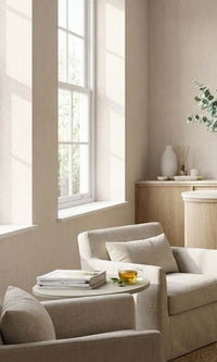 Vanilla Blush Faux Hesian Weave Commercial Wallpaper C7842