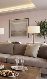 Lavender Blush Faux Hesian Weave Commercial Wallpaper C7844