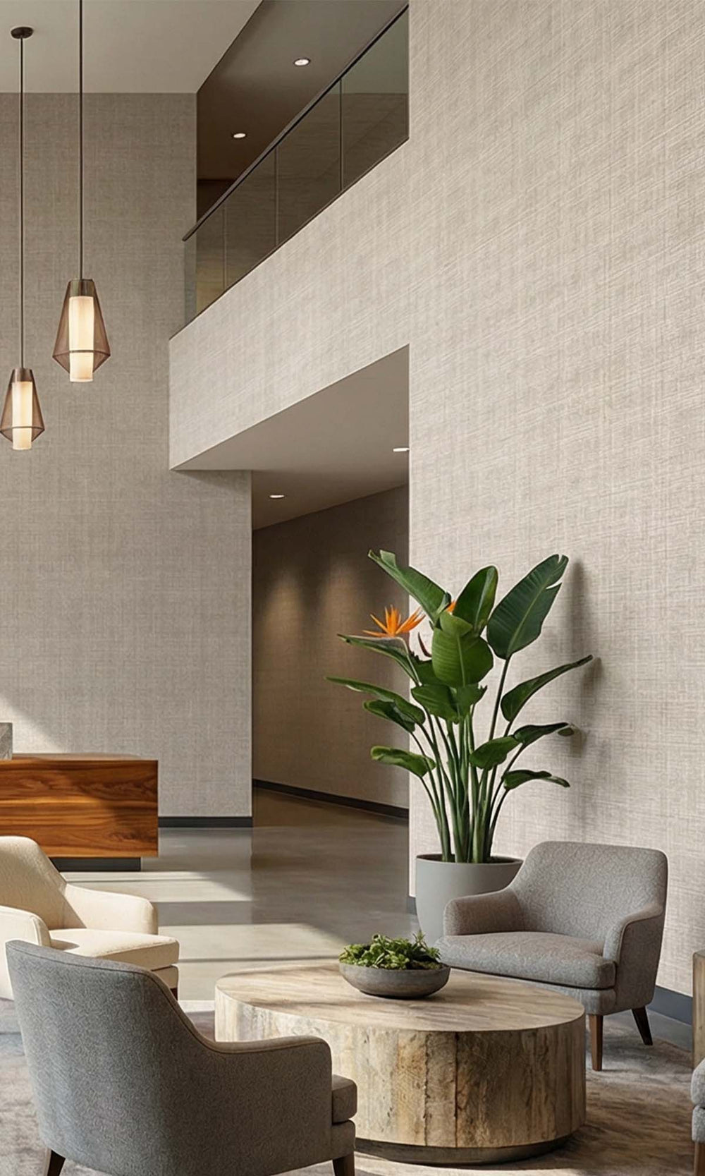 Limed White Sheer Weave Commercial Wallpaper C7857