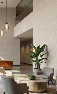 Limed White Sheer Weave Commercial Wallpaper C7857