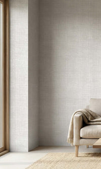 Cautious Grey Sheer Weave Commercial Wallpaper C7859