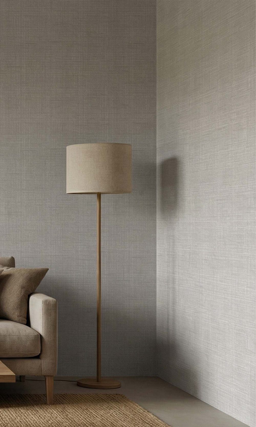Cautious Grey Sheer Weave Commercial Wallpaper C7859